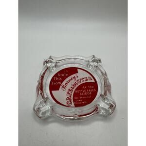 Vtg I Stole This From Barney’s Lakeview Cafe Advertising Ashtray Kettle Falls